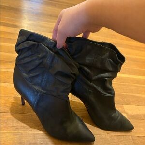 SCHUTZ Black Slouchy Ankle Boots